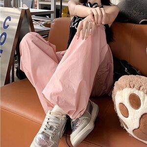 Pink Baggy Parachute Pants from HYFVE size XS